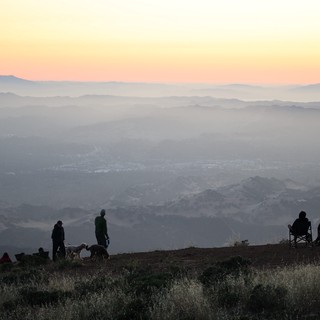 Twilight Silhouettes Overlooking the Bay Area Valley