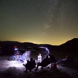 Nighttime Campfire under the Stars