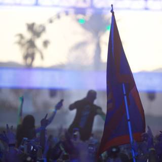 Flag-waving Crowd at Coachella Concert