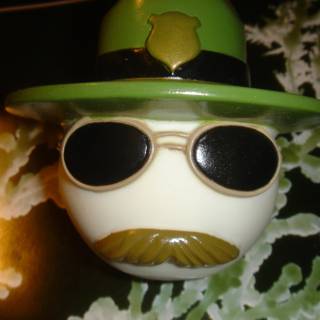 Green Hat Mustache Man Rocks the Sunnies