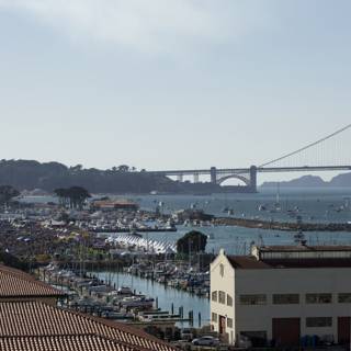 Stunning Cityscape: Bridge Over Waterfront Vista, Fleet Week 2023