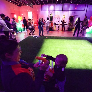 Children and Families at Baby Rave Interactive Light Installation