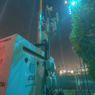 Cell Phone Tower Lights Illuminate the Night Sky