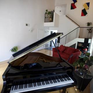 Elegant Grand Piano in a Cozy Living Room