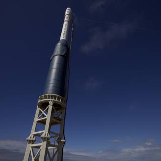 Towering Rocket in the Clear Blue Sky