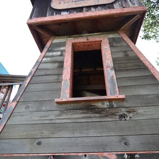 Historic Railroad Building at Weathered Wooden Playset
