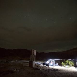 Nighttime Camping in the Majestic Desert