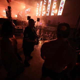 Silhouettes Dance Beneath Laser-Lit Wobbleland Stage