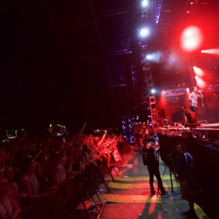 Indio Rocks with Concert Crowd in Red Lights
