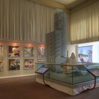 Miniature Model of a Building on Display in a Room