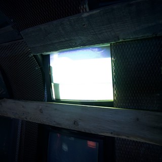 Illuminated Display in Dark Industrial Space