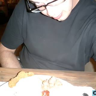A Man Enjoying His Meal