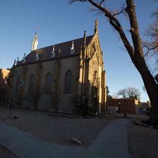 Historic Loretto Chapel at Golden Hour in Santa Fe