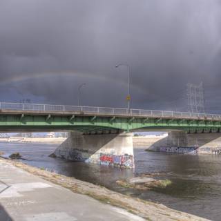 Rainbow bridge over freeway