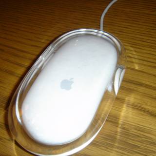Drink in Hand with the White Apple Mouse