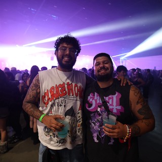 Two Friends Smiling at Wobbleland 2026 EDM Festival