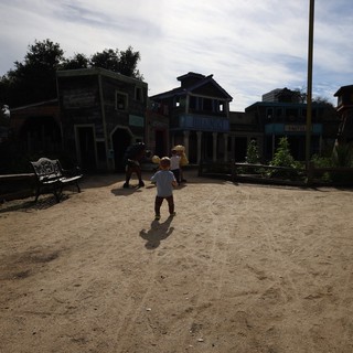 Children Playing in Old West Themed Play Area