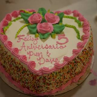 Pink and White Sprinkle Birthday Cake