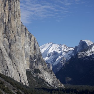 El Capitan and Half Dome in Winter