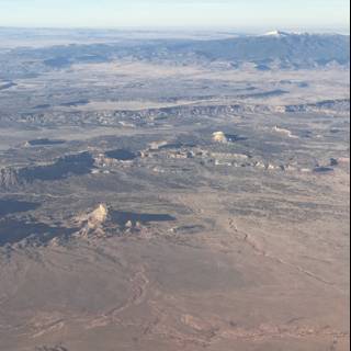 Majestic Desert and Mountain Range from Above