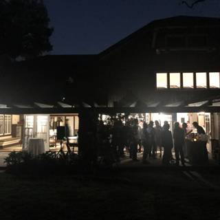 Nighttime Gathering on a Porch