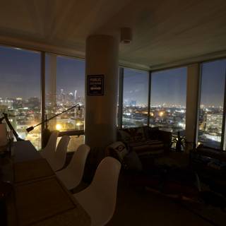 Cityscape from a Penthouse Living Room