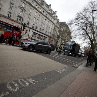 London Street Scene on Overcast Winter Day
