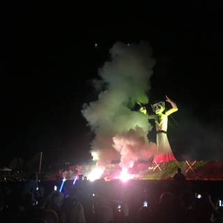 Burning Man Statue at Outdoor Concert