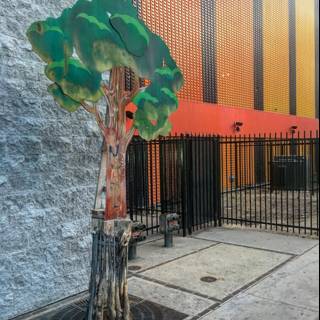 Colorful Tree Art on LA Sidewalk