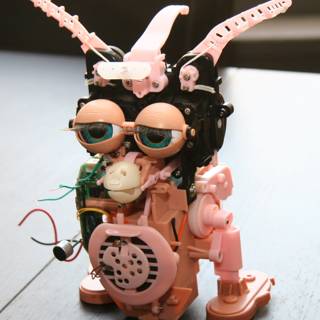 Pink-Eyed Toy Robot