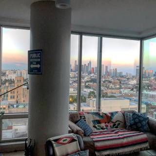 City View from a Stylish Living Room