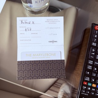 Hotel Guest Card at The Marylebone, London