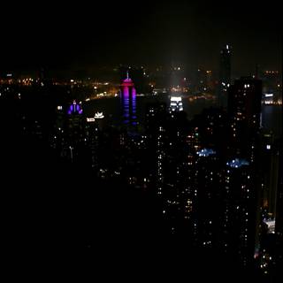 Hong Kong City Shines Bright at Night