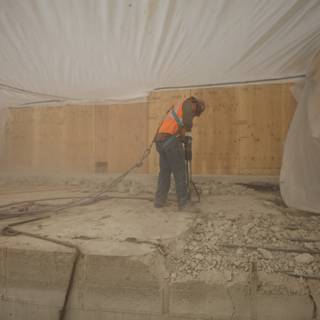 Working on the Concrete Floor