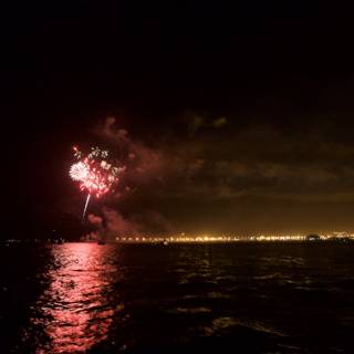 Glittering Fireworks over the Water