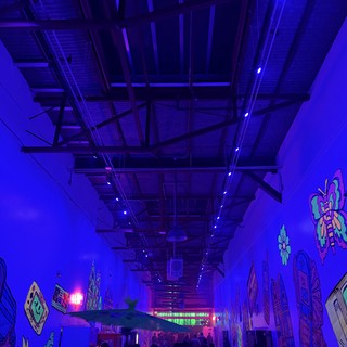 electronic music venue, warehouse, nightclub