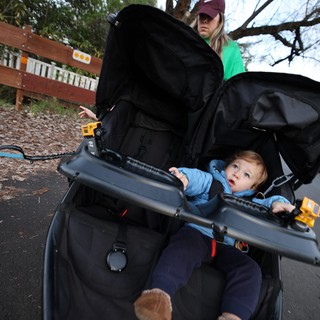 Mother and Child on Park Trail Outing