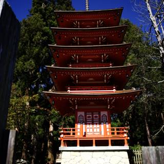 Majestic Red Pagoda in the Japanese Tea Garden