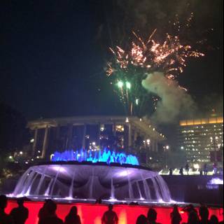 Spectacular Fireworks Display Over Downtown