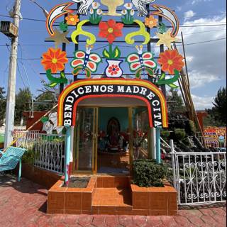 Colorful Entrance to a Mexican Church in Xochimilco