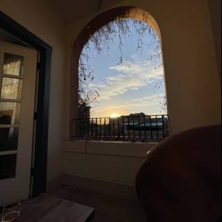 Sunset View Through Archway in Santa Fe