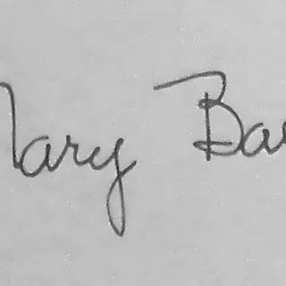Mary Bauer's Signature on White Paper