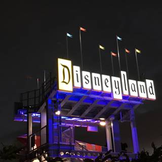 Radiant Disneyland Sign at Night