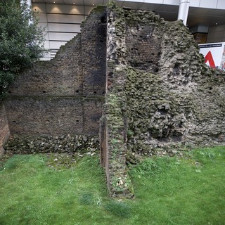Ancient Roman Wall Ruins in Modern London