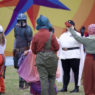 Star Wars Cosplayers Wave Before Hot Air Balloon