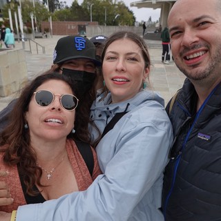 Friends Taking Selfie at Public Plaza