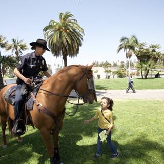 Horse-riding Police Officer on Patrol