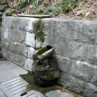 Serene Stone Wall and Water Fountain
