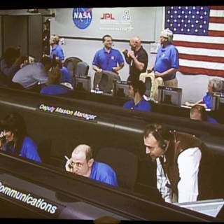 NASA TV Crew at the Mission Control Center