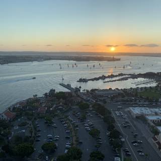 Cityscape Sunset Over San Diego Bay